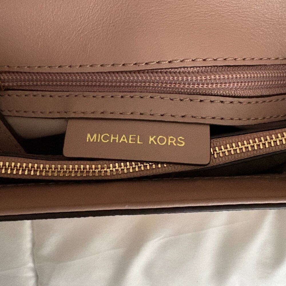 Michael Kors Rose Signature Coated Canvas and Leather Whitney Shoulder Bag - Picture 6 of 14
